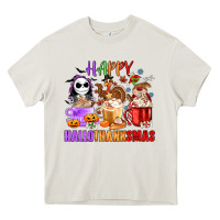 Cream happy hallothanksmas Heavy Core Tee - MaliasSmallBusiness