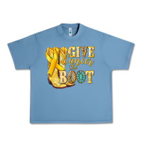 Pebble Blue Give Cancer the boot Childhood Cancer Urban Heavy Tee - NancyCooperArtShop