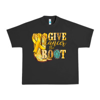 Pigment Black Give Cancer the boot Childhood Cancer Urban Heavy Tee - NancyCooperArtShop