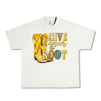 Pistachio Give Cancer the boot Childhood Cancer Urban Heavy Tee - NancyCooperArtShop