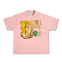 Salmon Give Cancer the boot Childhood Cancer Urban Heavy Tee - NancyCooperArtShop