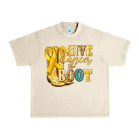 Sandshell Give Cancer the boot Childhood Cancer Urban Heavy Tee - NancyCooperArtShop