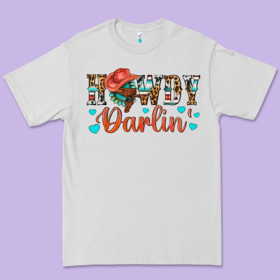 Western Howdy Darlin Premium Tee Designed By Bundleandbundleshop