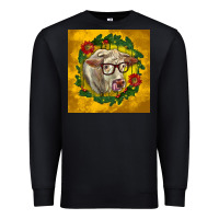 Black christmas charolais cow face Premium Sweatshirt - LillyAllenDesigns