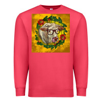 Cardinal christmas charolais cow face Premium Sweatshirt - LillyAllenDesigns