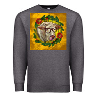 Charcoal Heather christmas charolais cow face Premium Sweatshirt - LillyAllenDesigns