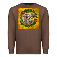 Chestnut christmas charolais cow face Premium Sweatshirt - LillyAllenDesigns