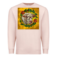 Pale Pink christmas charolais cow face Premium Sweatshirt - LillyAllenDesigns