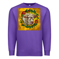Purple christmas charolais cow face Premium Sweatshirt - LillyAllenDesigns
