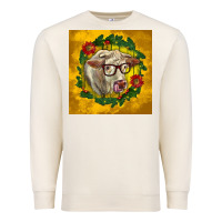 Sandshell christmas charolais cow face Premium Sweatshirt - LillyAllenDesigns