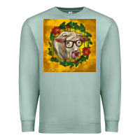 Seafoam christmas charolais cow face Premium Sweatshirt - LillyAllenDesigns