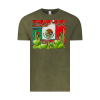 Vintage Olive Mexican Flag Vintage Tee - texasbilliewilder