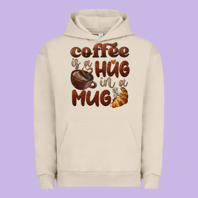 Coffee Is A Hug In A Mug Urban Hoodie Designed By Barkaloodesign