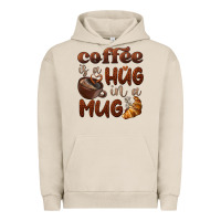 Pigment French Oak coffee is a hug in a mug Urban Hoodie - BarkalooDesign