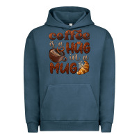 Pigment Midnight Navy coffee is a hug in a mug Urban Hoodie - BarkalooDesign