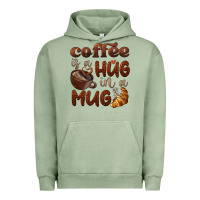 Pigment Oil Green coffee is a hug in a mug Urban Hoodie - BarkalooDesign