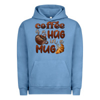 Pigment Pebble Blue coffee is a hug in a mug Urban Hoodie - BarkalooDesign
