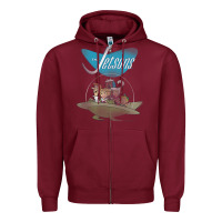 Burgundy The Jetsons Ship Zipper Hoodie - tuanDangUi