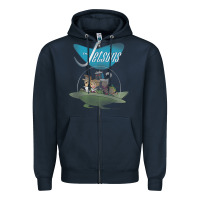 Navy The Jetsons Ship Zipper Hoodie - tuanDangUi