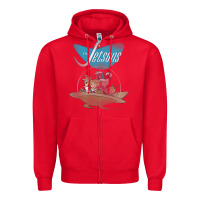 Red The Jetsons Ship Zipper Hoodie - tuanDangUi