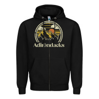 Black Adirondacks Mountains New York Vintage Hiking Camp Zipper Hoodie - tuanDangUi