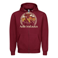 Burgundy Adirondacks Mountains New York Vintage Hiking Camp Zipper Hoodie - tuanDangUi