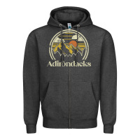 Charcoal Heather Adirondacks Mountains New York Vintage Hiking Camp Zipper Hoodie - tuanDangUi