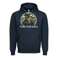 Navy Adirondacks Mountains New York Vintage Hiking Camp Zipper Hoodie - tuanDangUi