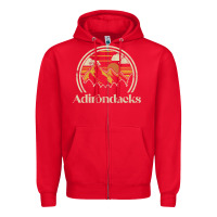 Red Adirondacks Mountains New York Vintage Hiking Camp Zipper Hoodie - tuanDangUi
