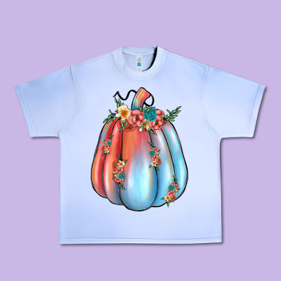 Flowers Pumpkin Urban Heavy Tee Designed By Jahusdesignshop