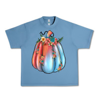 Pebble Blue flowers pumpkin Urban Heavy Tee - JahusDesignShop