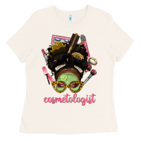 Bone Afro Messy Bun Cosmetologist Ladies Tee - BundleAndBundleShop