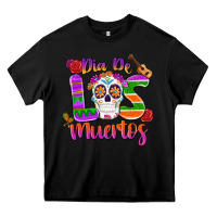 Black dia de los muertos Heavy Core Tee - MaliasSmallBusiness