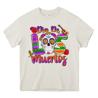 Cream dia de los muertos Heavy Core Tee - MaliasSmallBusiness