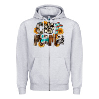 Heather Grey Cat  Mama Zipper Hoodie - FaDigitalArtStudio