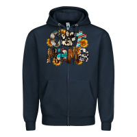 Navy Cat  Mama Zipper Hoodie - FaDigitalArtStudio