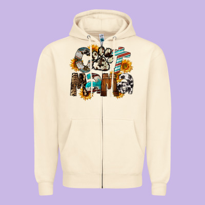 Cat  Mama Zipper Hoodie Designed By Fadigitalartstudio