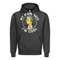 Charcoal Heather The Simpsons Milhouse My Mom Says I'm Cool V1 Zipper Hoodie - tuanDangUi