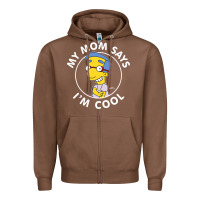 Chestnut The Simpsons Milhouse My Mom Says I'm Cool V1 Zipper Hoodie - tuanDangUi