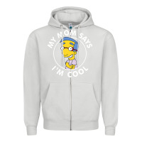 Dove Grey The Simpsons Milhouse My Mom Says I'm Cool V1 Zipper Hoodie - tuanDangUi