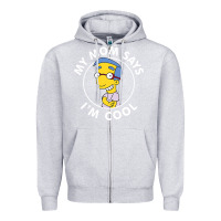 Heather Grey The Simpsons Milhouse My Mom Says I'm Cool V1 Zipper Hoodie - tuanDangUi