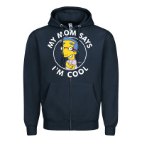 Navy The Simpsons Milhouse My Mom Says I'm Cool V1 Zipper Hoodie - tuanDangUi