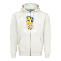 Oatmeal Heather The Simpsons Milhouse My Mom Says I'm Cool V1 Zipper Hoodie - tuanDangUi