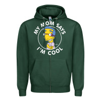 Sports Green The Simpsons Milhouse My Mom Says I'm Cool V1 Zipper Hoodie - tuanDangUi