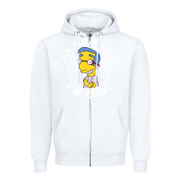 White The Simpsons Milhouse My Mom Says I'm Cool V1 Zipper Hoodie - tuanDangUi