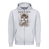 Heather Grey Seether Octoskull Zipper Hoodie - tuanDangUi