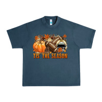 Midnight Navy Tis' the season Football and light yellow helmet Urban Heavy Tee - NancyCooperArtShop
