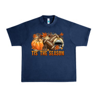 Navy Tis' the season Football and light yellow helmet Urban Heavy Tee - NancyCooperArtShop