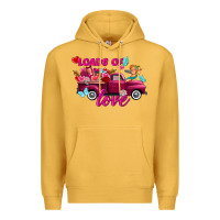 Mustard Loads of love valentine's day truck Premium Hoodie - FaDigitalArtStudio