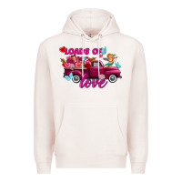 Pale Pink Loads of love valentine's day truck Premium Hoodie - FaDigitalArtStudio